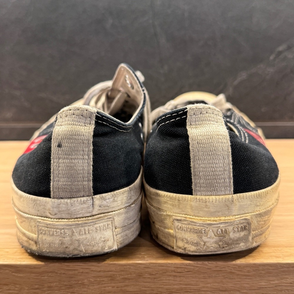 Converse Chuck 70 CDG Sneakers Mens 8 Black Play Comme des Garcons Heart *FLAW - Picture 9 of 13